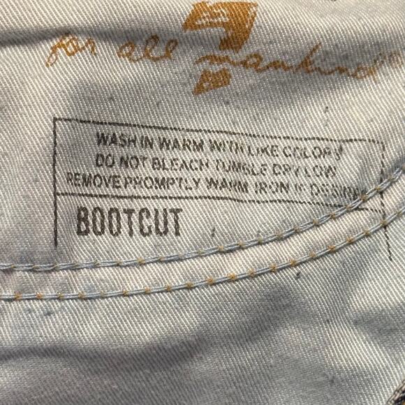 7 For All Mankind Zac Posen Jeans Bootcut Y2K Embroidered Boho Floral 29 Flawed - Picture 3 of 8